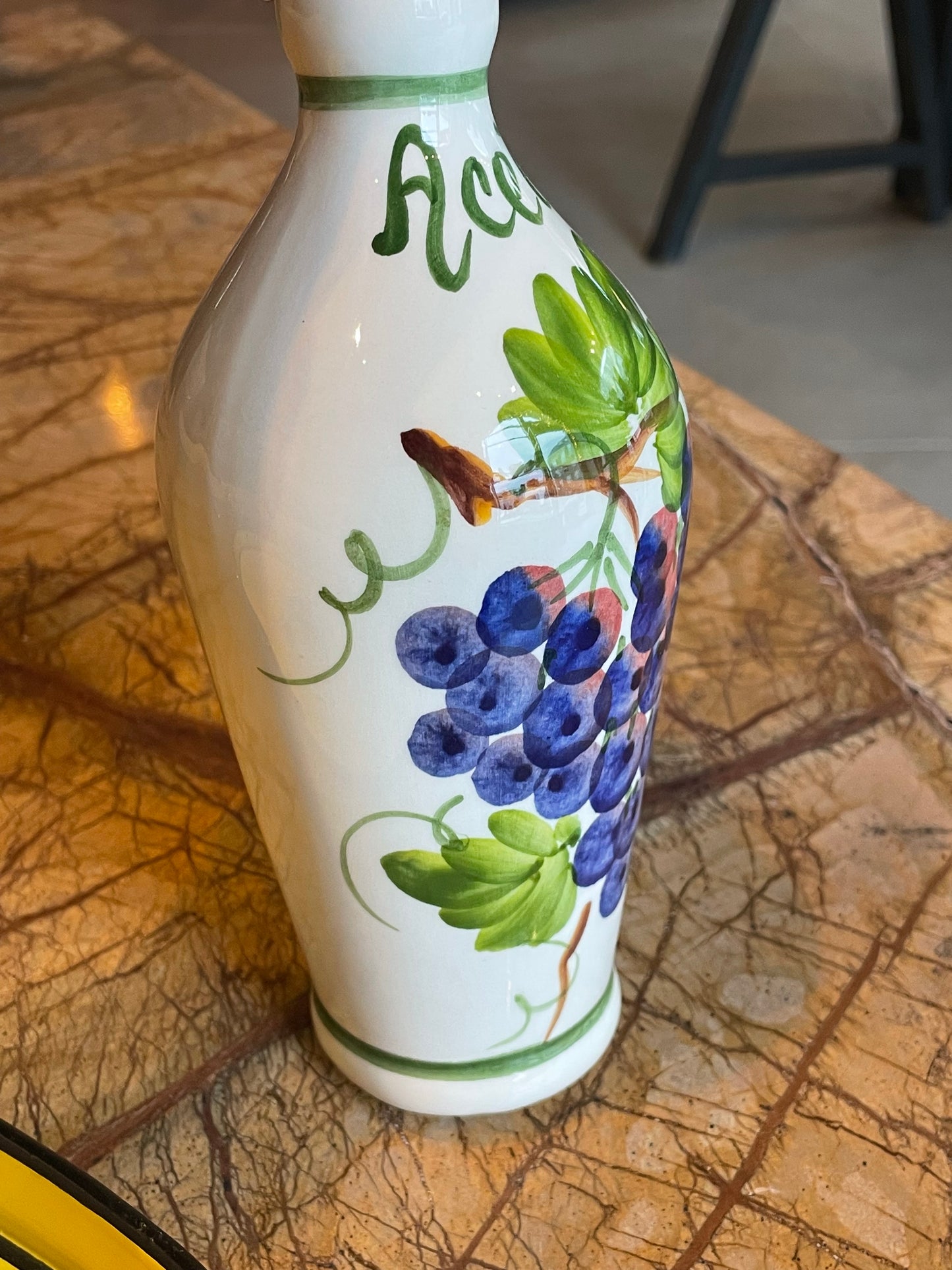 Stor olieflaske - Italiensk porcelæn