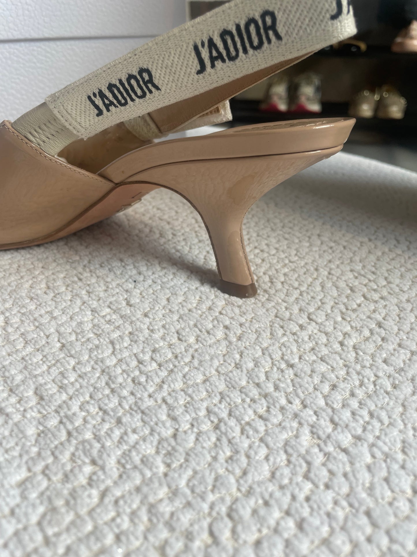 Dior - J’Adior slingback pump - Nude patentlæder - 38