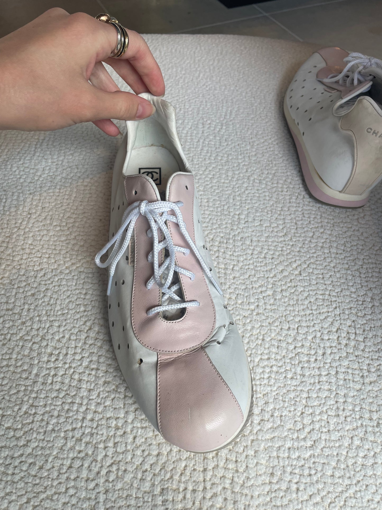 Chanel - Sneaks - Rosa & Hvid - Str. 37