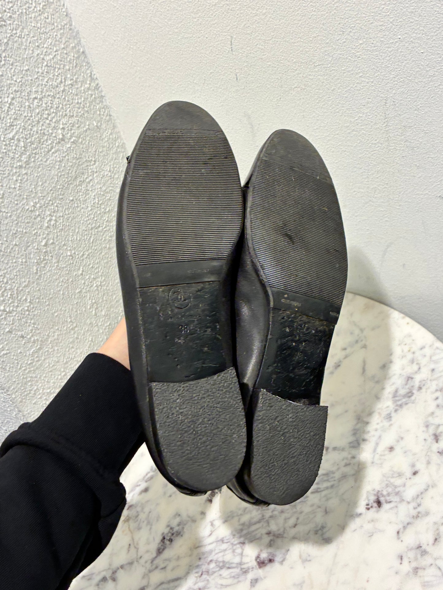 Chanel Ballerinas - Black Lambskin & Patent Leather - EU 38