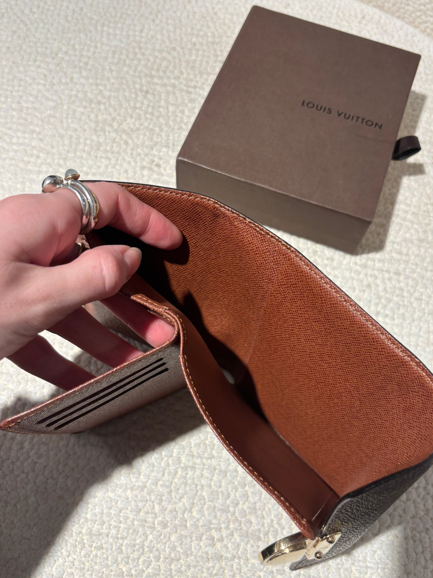 Louis Vuitton Wallet – Brown Leather with Gold Clasp