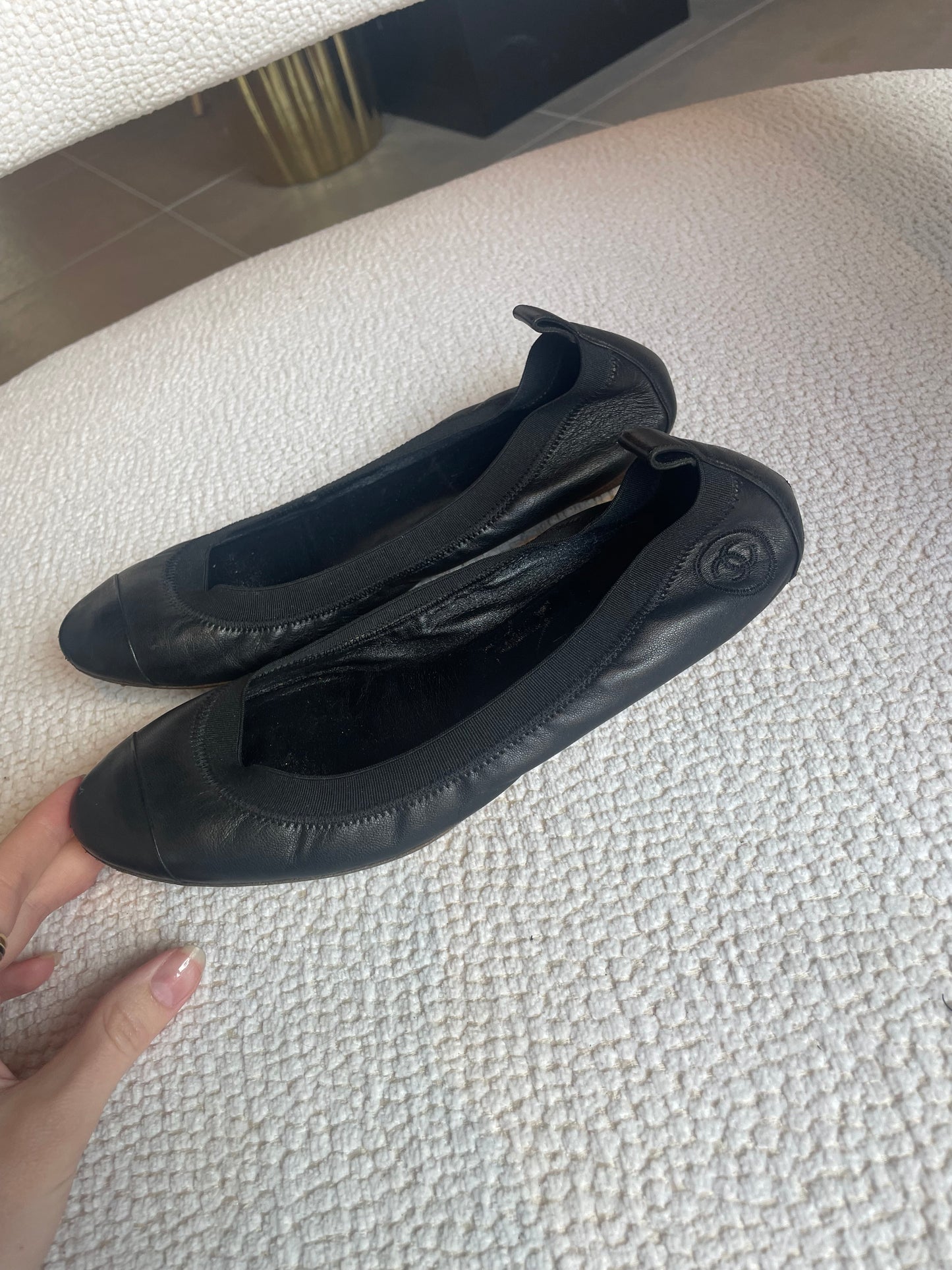 Chanel ballerina - Sort læder - 38