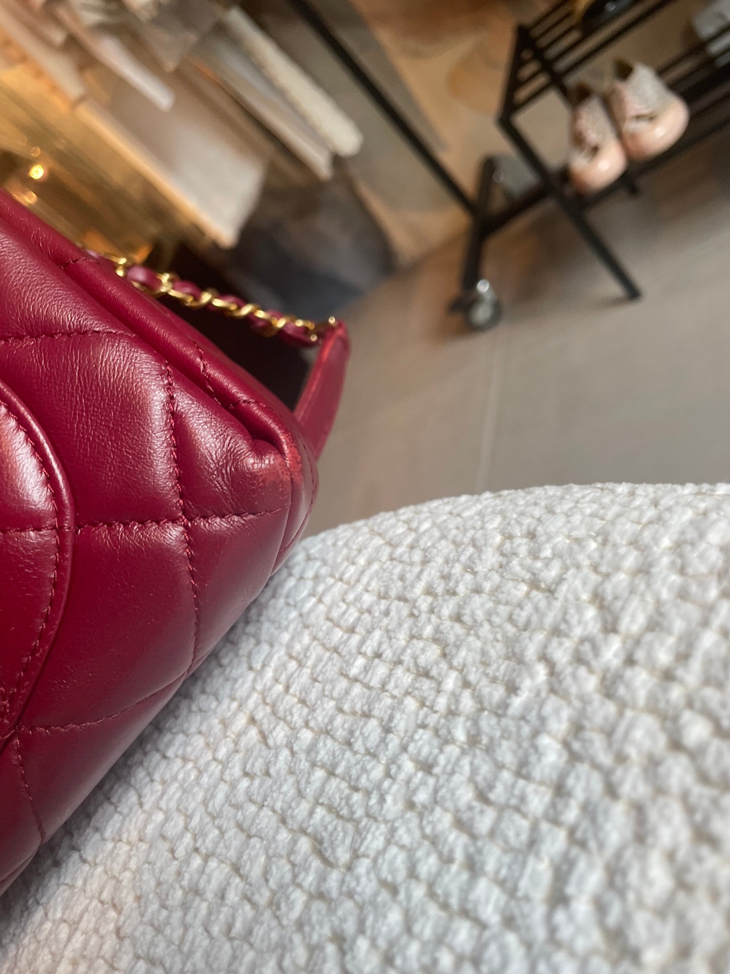 Chanel taske - Bordeaux Lammeskind - Guld hardware - 2022
