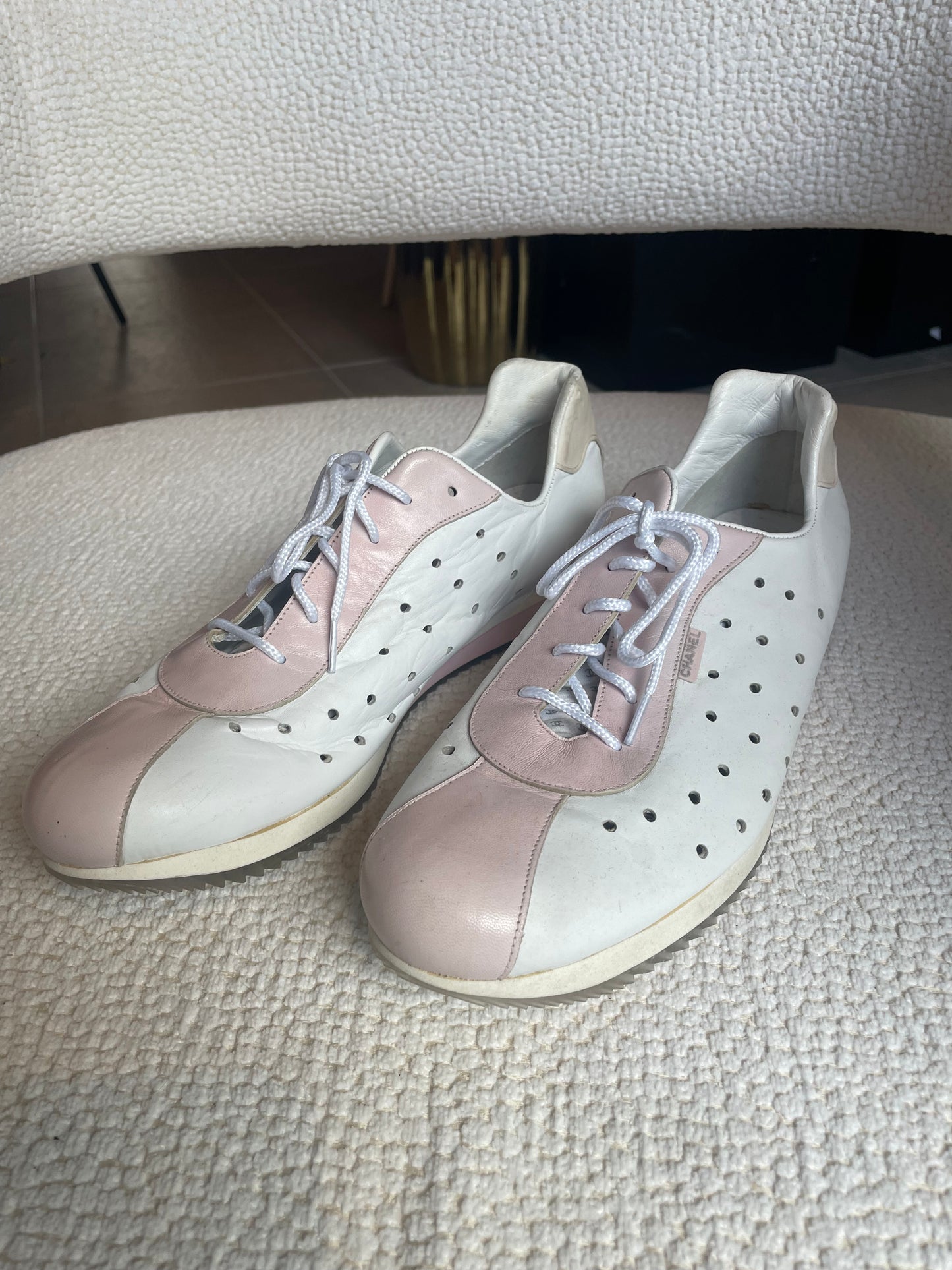Chanel - Sneaks - Rosa & Hvid - Str. 37