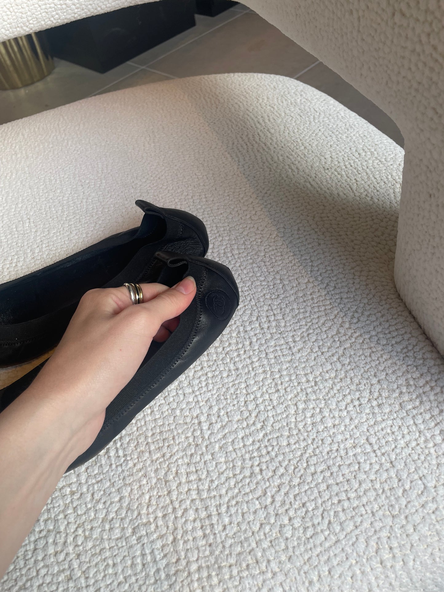 Chanel ballerina - Sort læder - 38