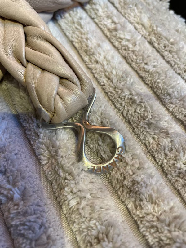 Chanel - Bælte - Flettet skind - dusty rose & sølv