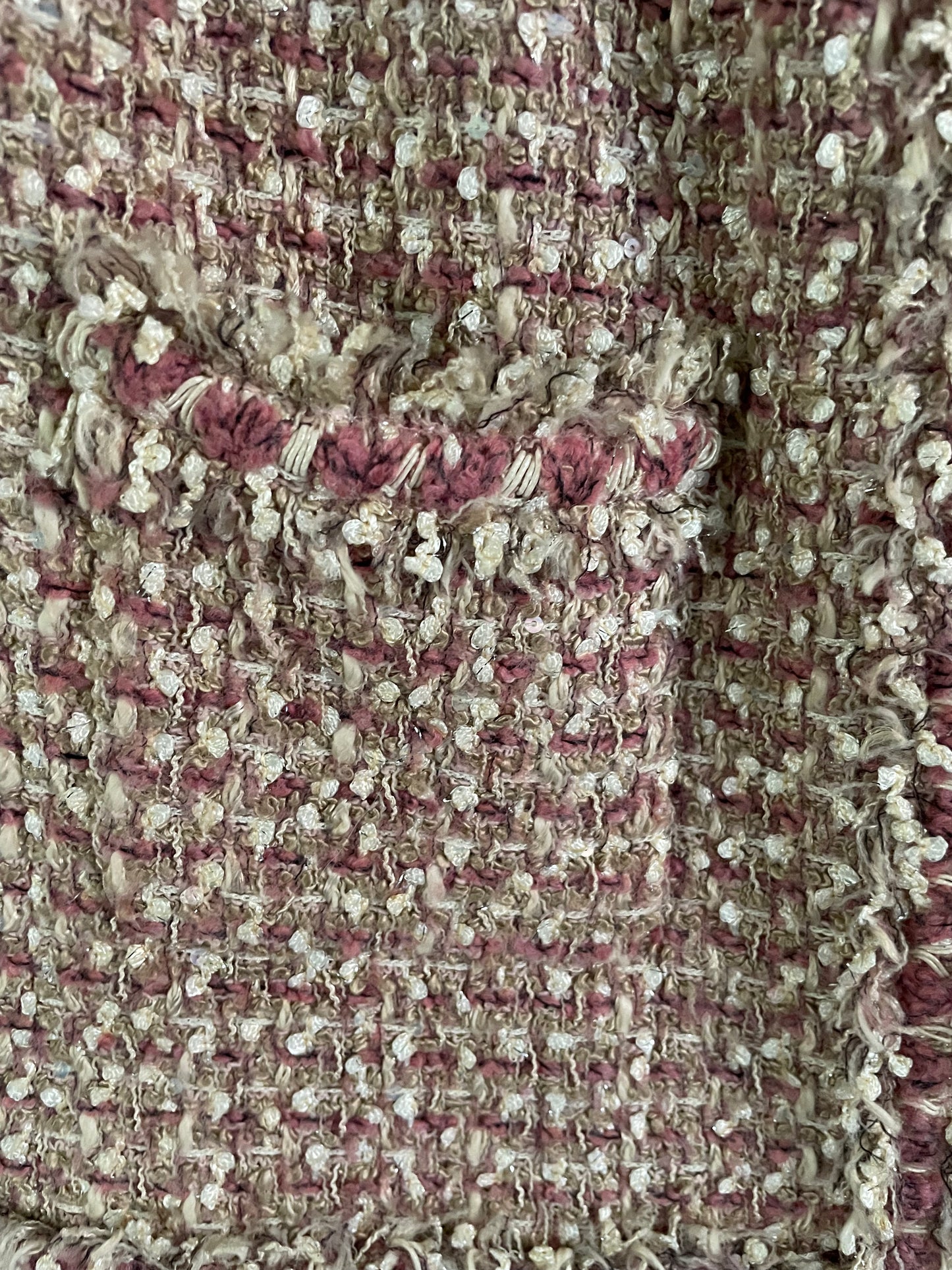 Chanel jakke - uld & silke - rosa & sølv - Vintage