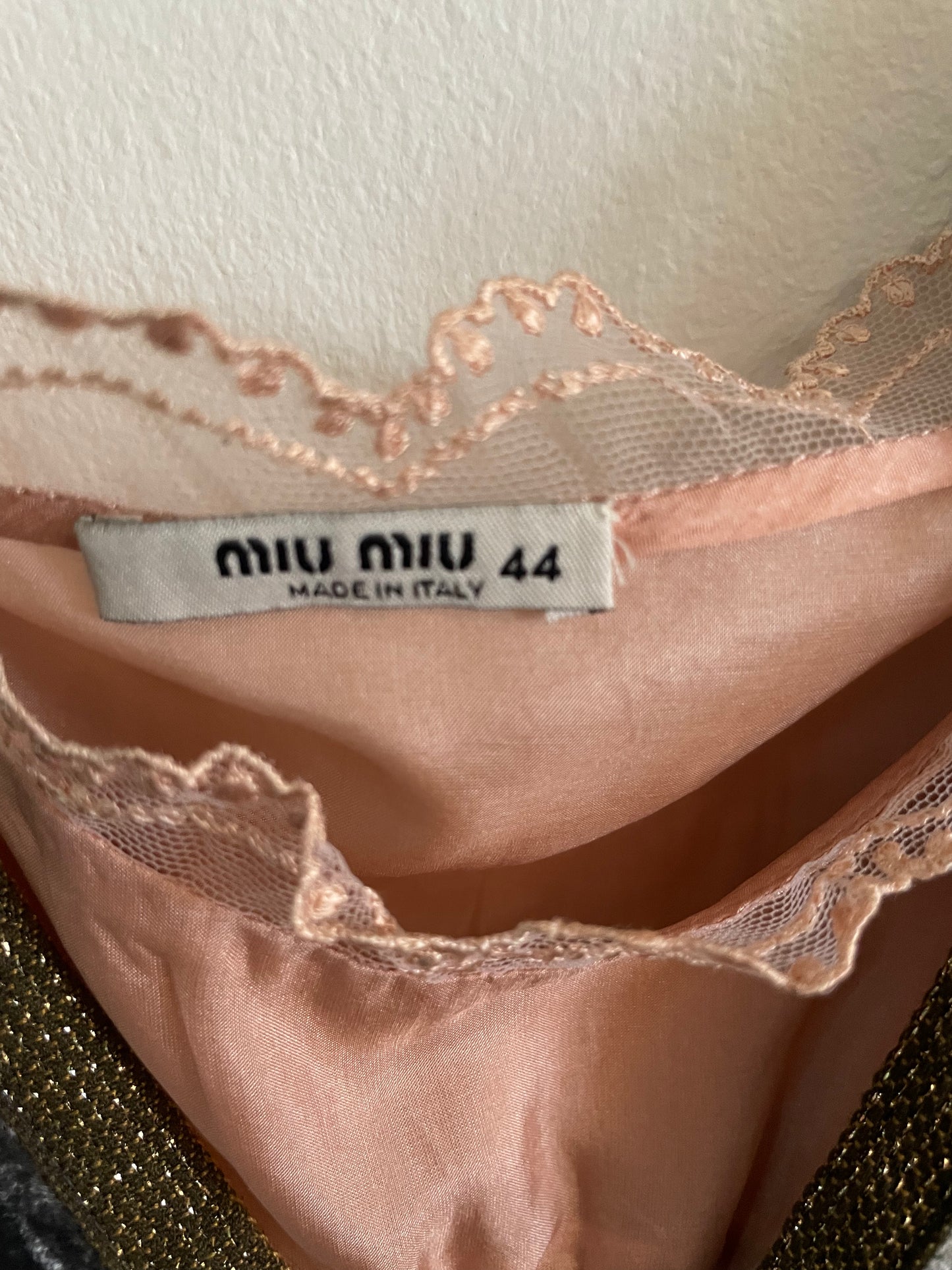Kjole - Miu Miu - 3 dele - silkeunderdel og silkevelour overdel + bælte
