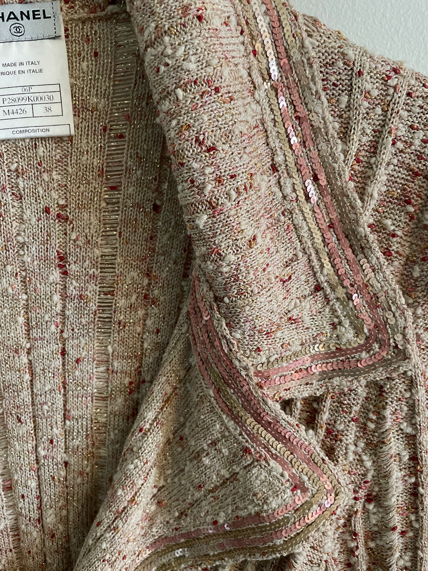 Chanel jakke - strik med glimmer