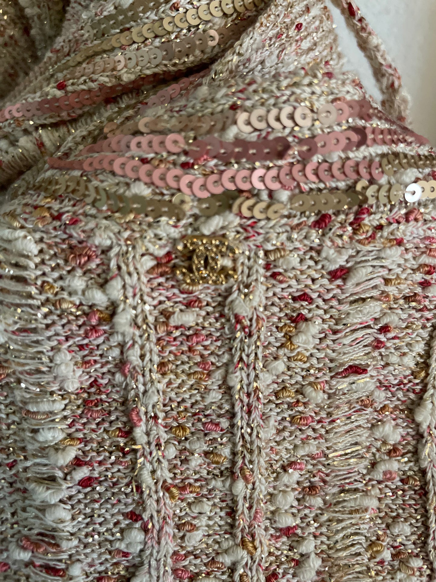 Chanel jakke - strik med glimmer