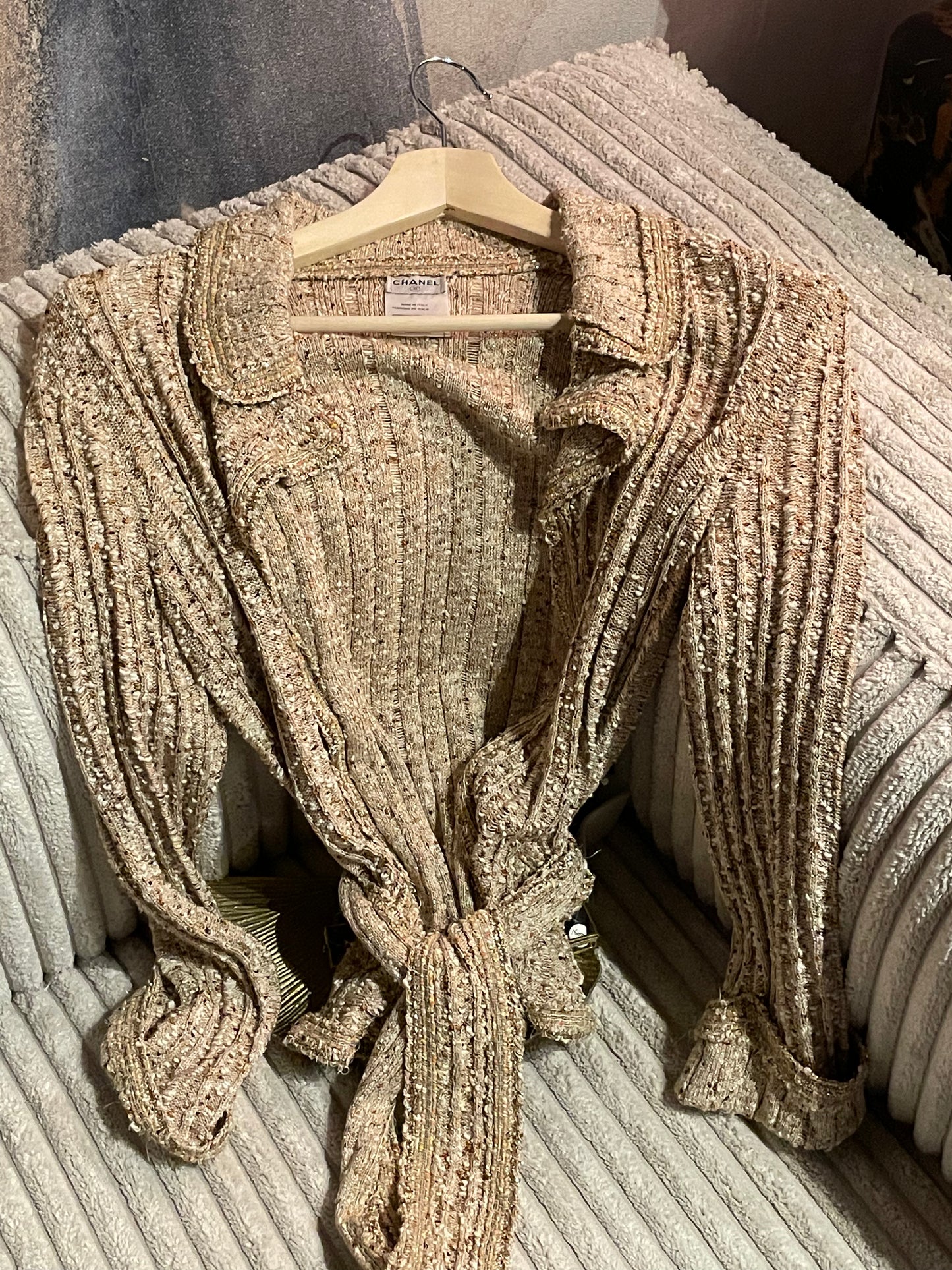 Chanel jakke - strik med glimmer
