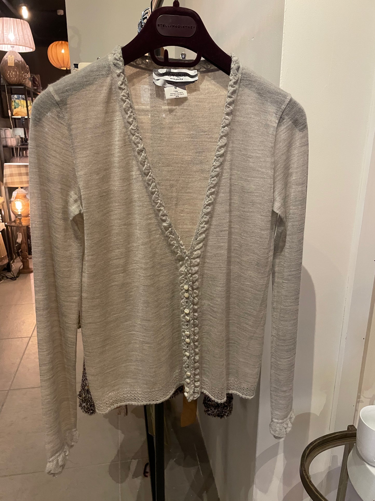 Yves Saint Laurent cardigan - strik af cashmere & silke