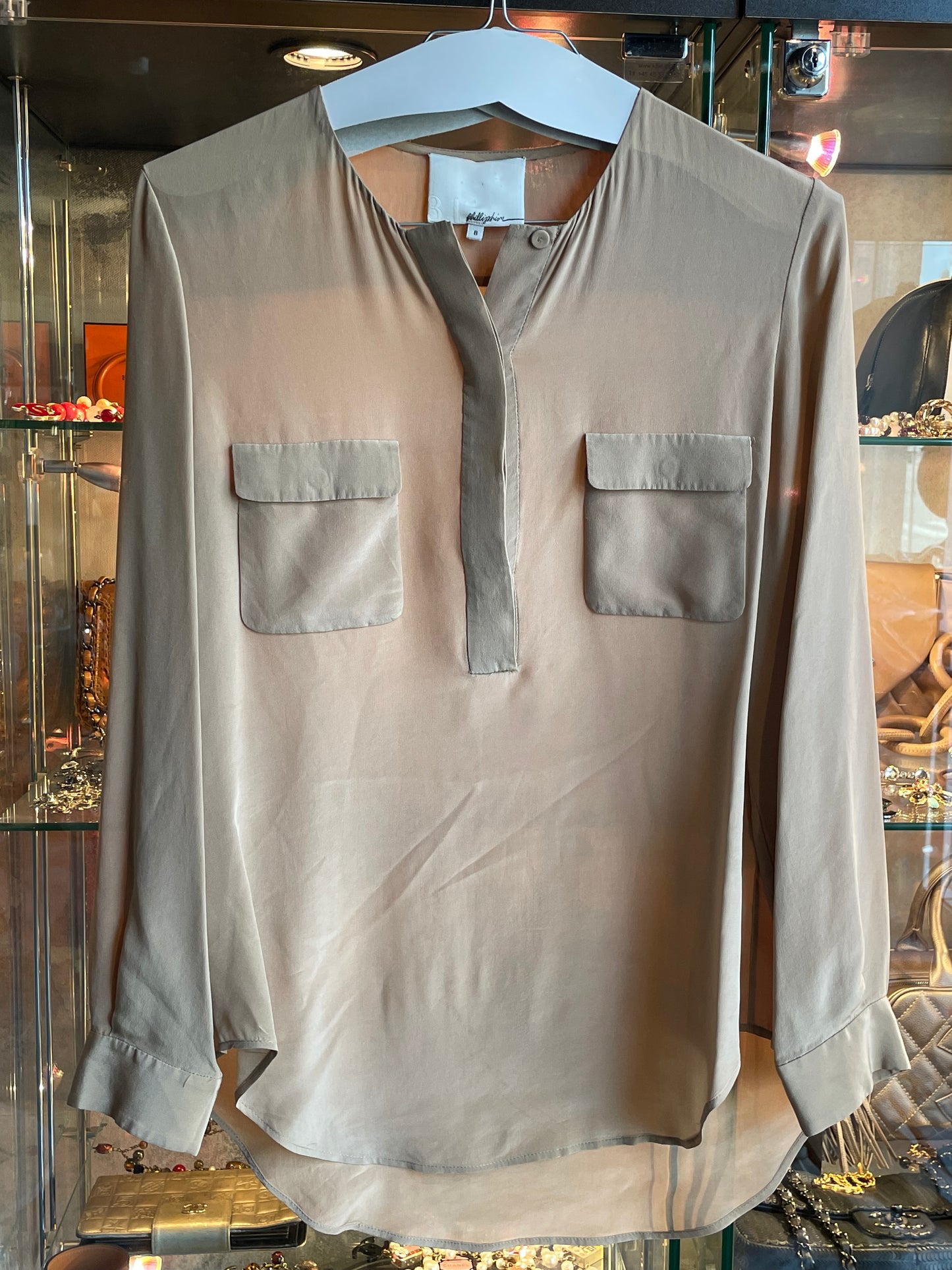 Silkeskjorte m. lange ærmer - Philip Lim - Str. 8 / 40