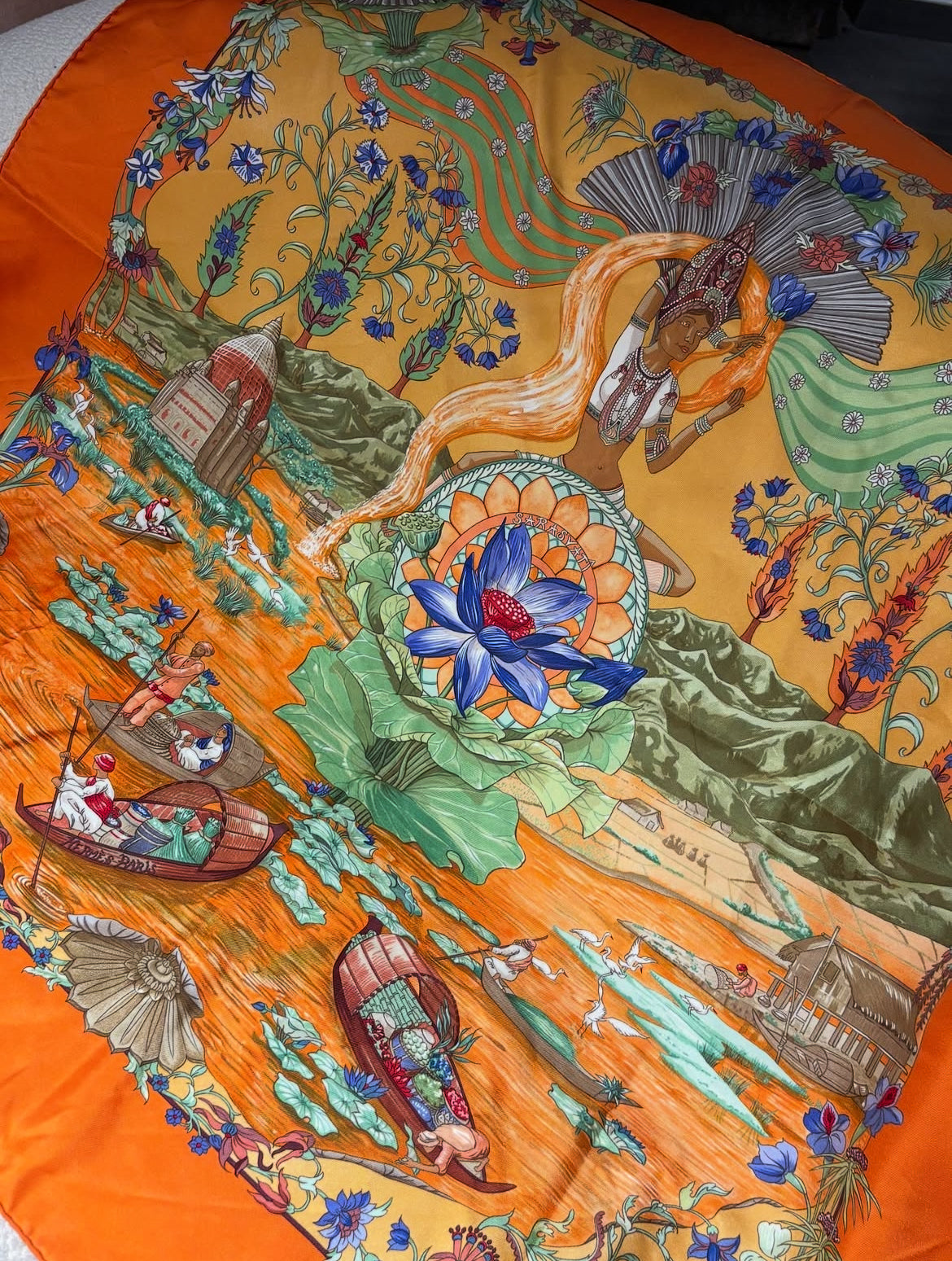 Hermés Silk Scarf - Orange