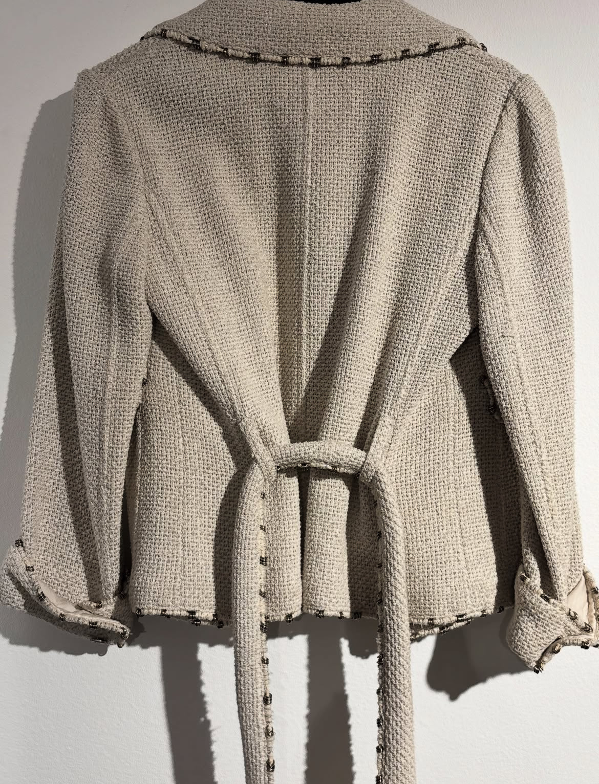 Chanel Jacket – Natural Linen & Metallic Thread - EU 36