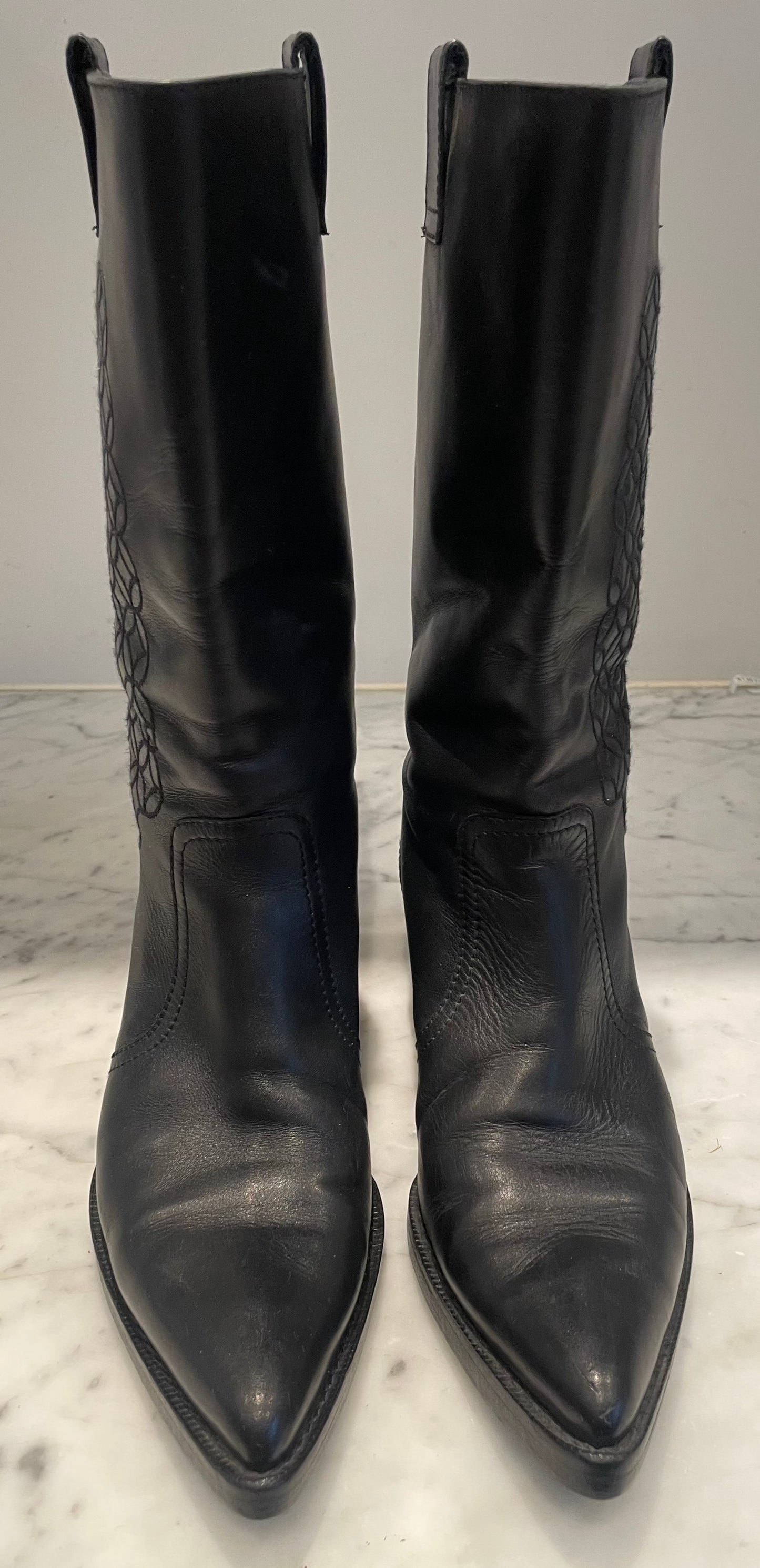 Chanel - Cowboystøvler med CC logo i mønstersyning