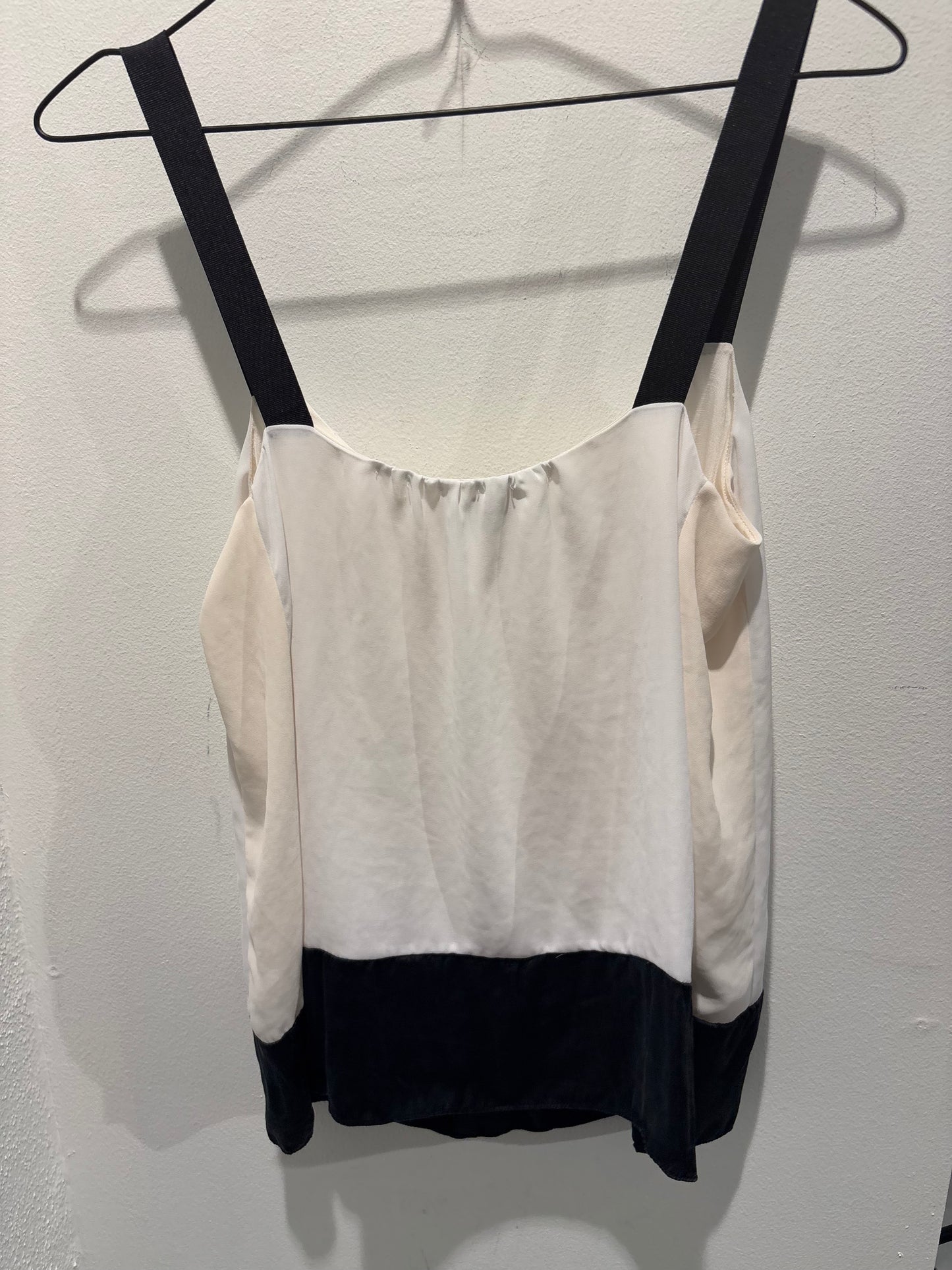 Malene Birger - Top - ecru w. black silk straps - 36 - Medina’s Wardrobe