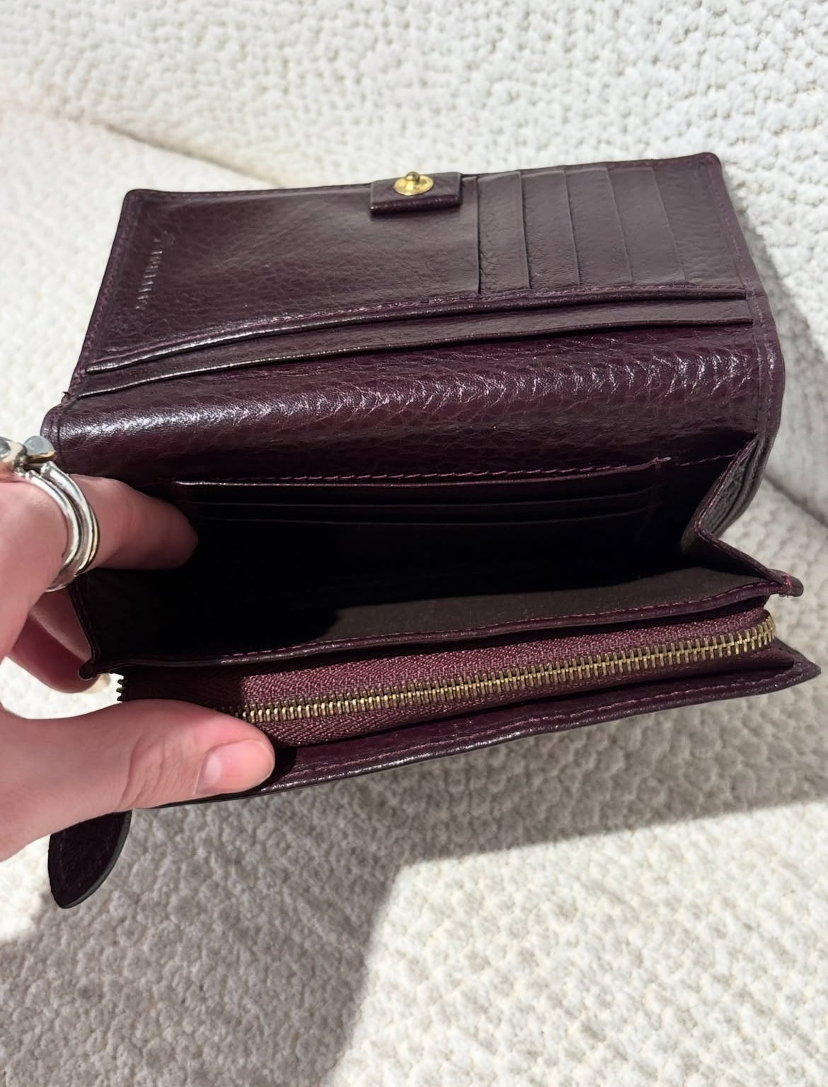 Mulberry Wallet - Bordeaux Leather & Gold Hardware