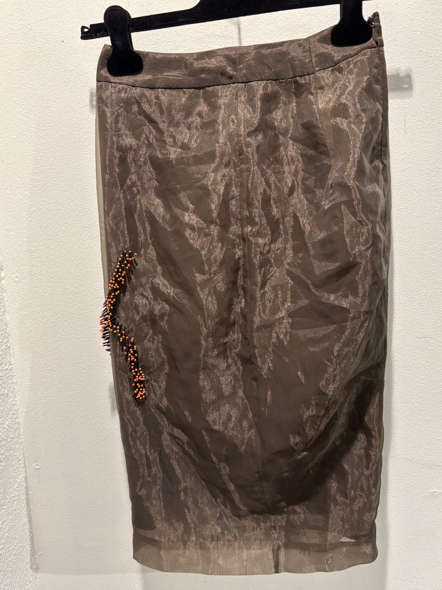 Malene Birger - Skirt - brown w beads & pailettes - EU34 (fits s) - Medinas Wardrobe