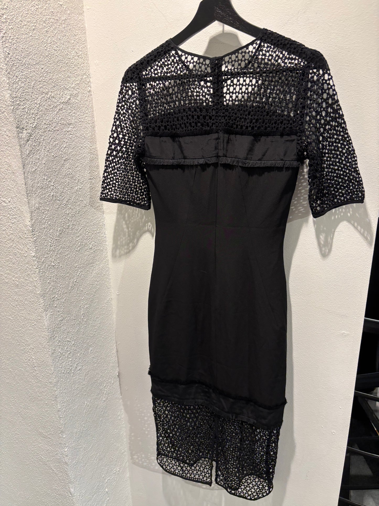 Malene Birger - Black dress - Laces and fringes - short sleeves - EU34 - Medinas Wardrobe