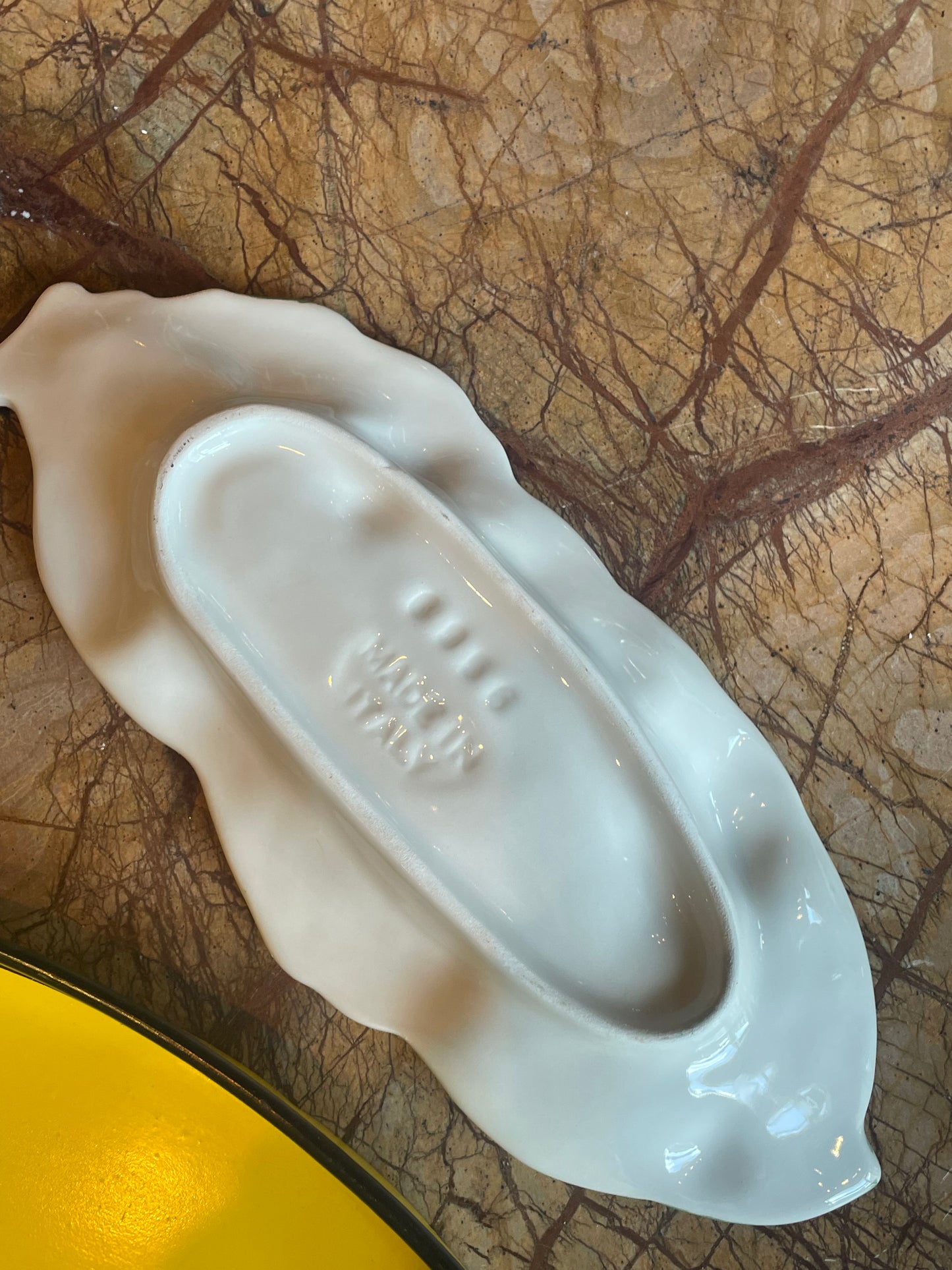 Hvidløgs fad - Italiensk porcelæn