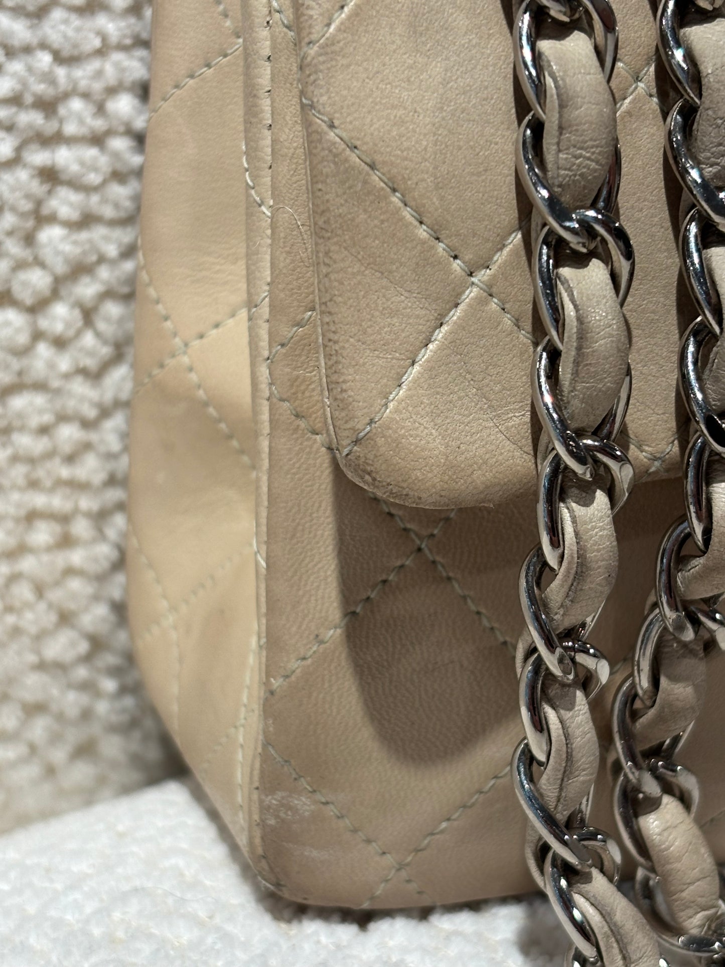 Chanel Classic Flap Bag - Small – Beige Lambskin & Silver Hardware