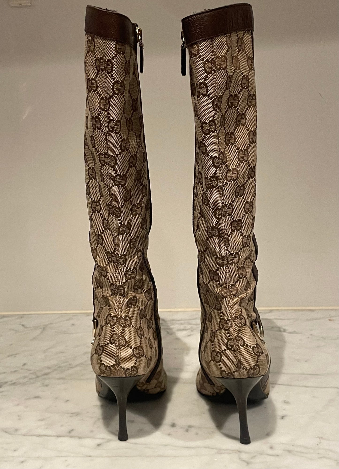 Gucci - GG monogram knee boots