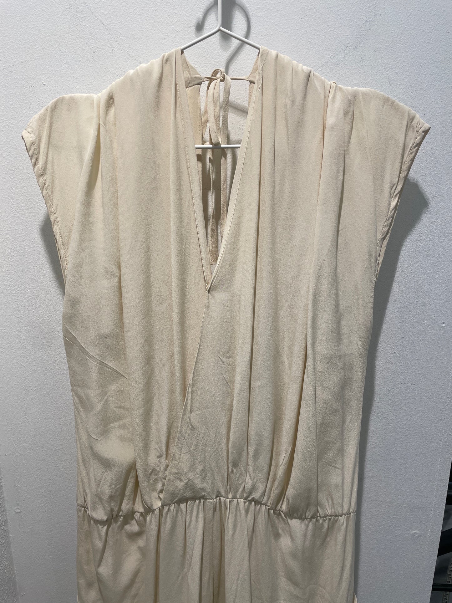 Malene Birger Silk Sleeveless Jumpsuit with Ladder-Stitch Detail - M