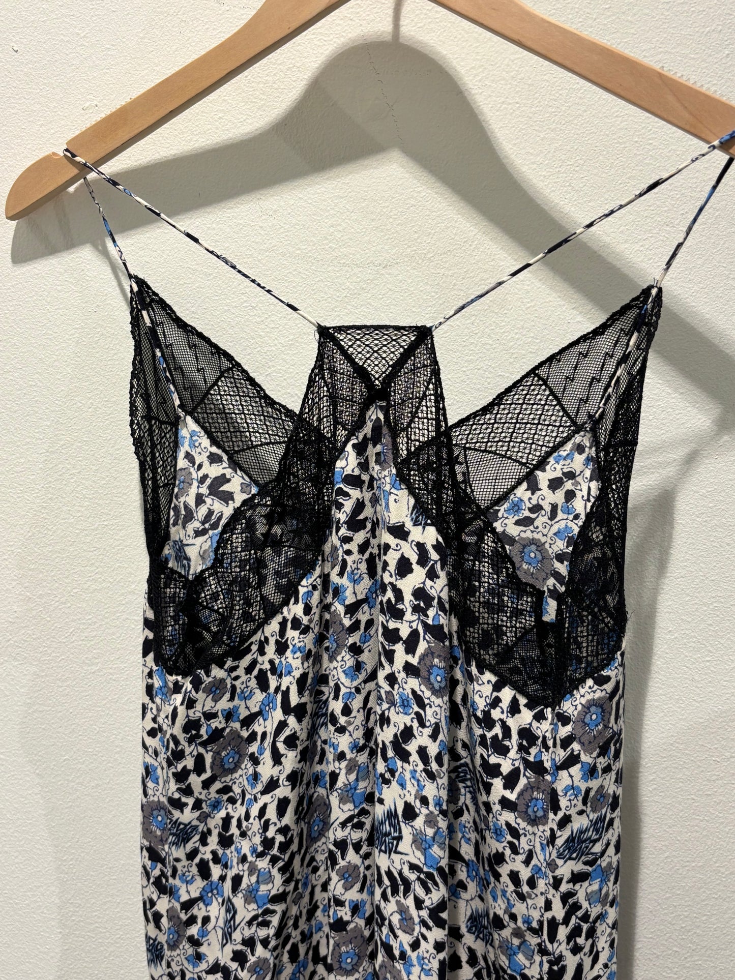 Zadig & Voltaire Dress - Blue Floral & Lace - Size Medium