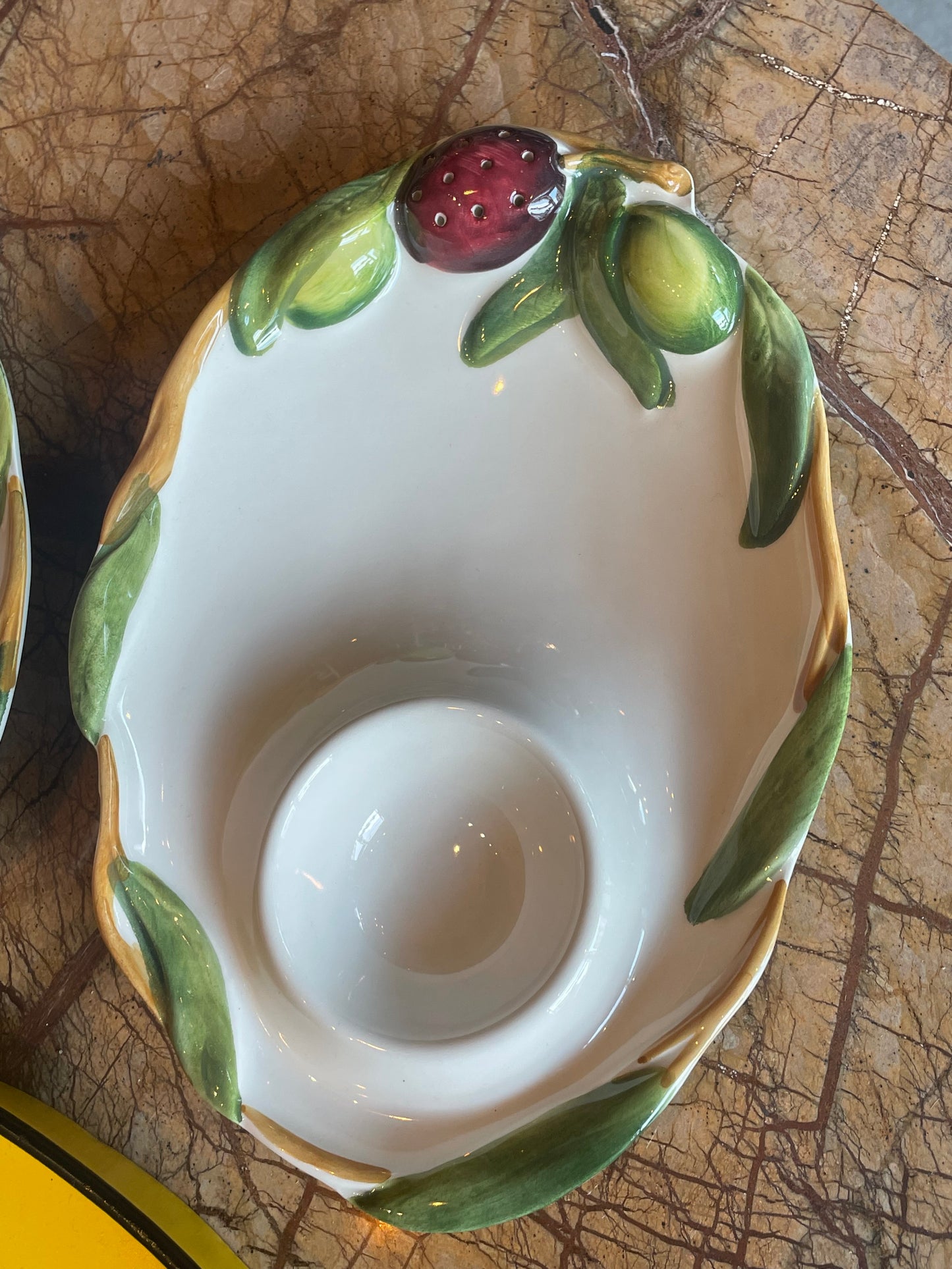 Fad til oliven - Italiensk porcelæn - M. tandstikholder