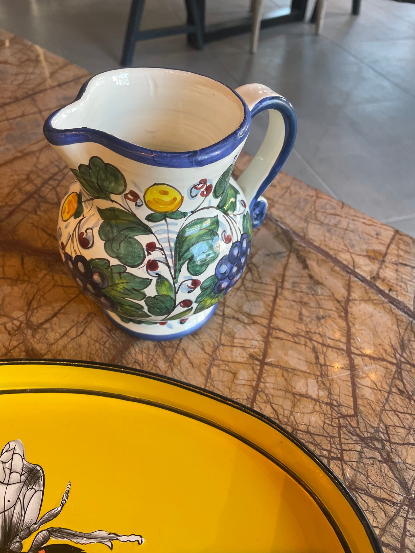 Lille Toscana kande - Vindruer - Italiensk porcelæn