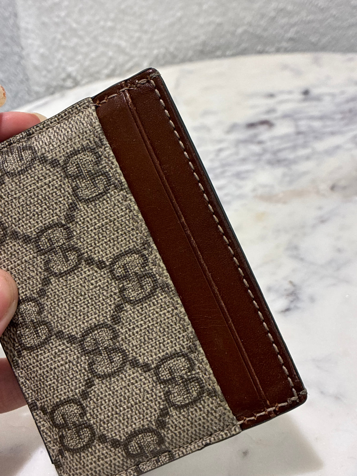Gucci Cardholder - Monogram & Brown Leather
