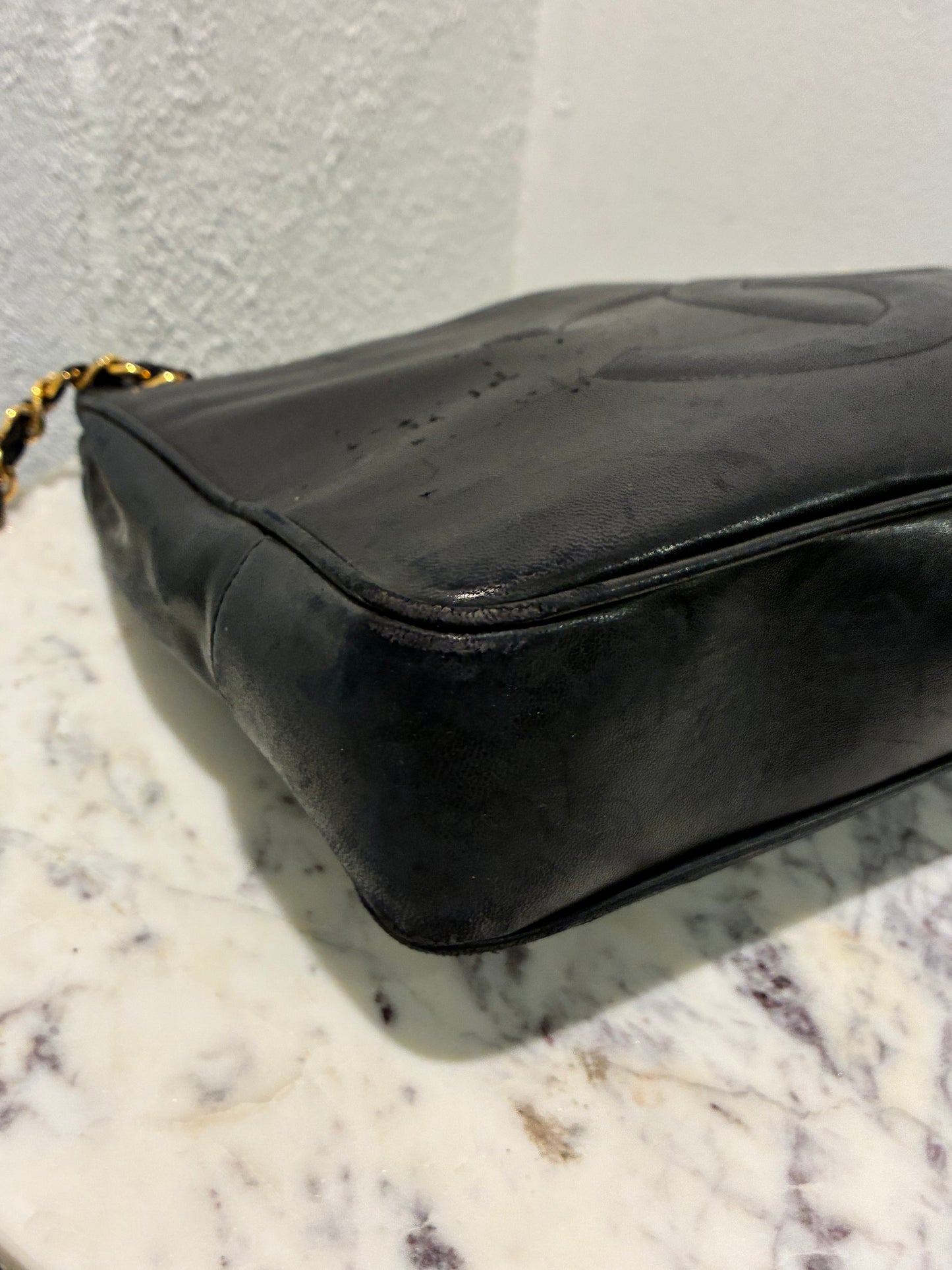 Chanel Vintage Tote - CC Logo - Black Lambskin & 24K Gold Hardware