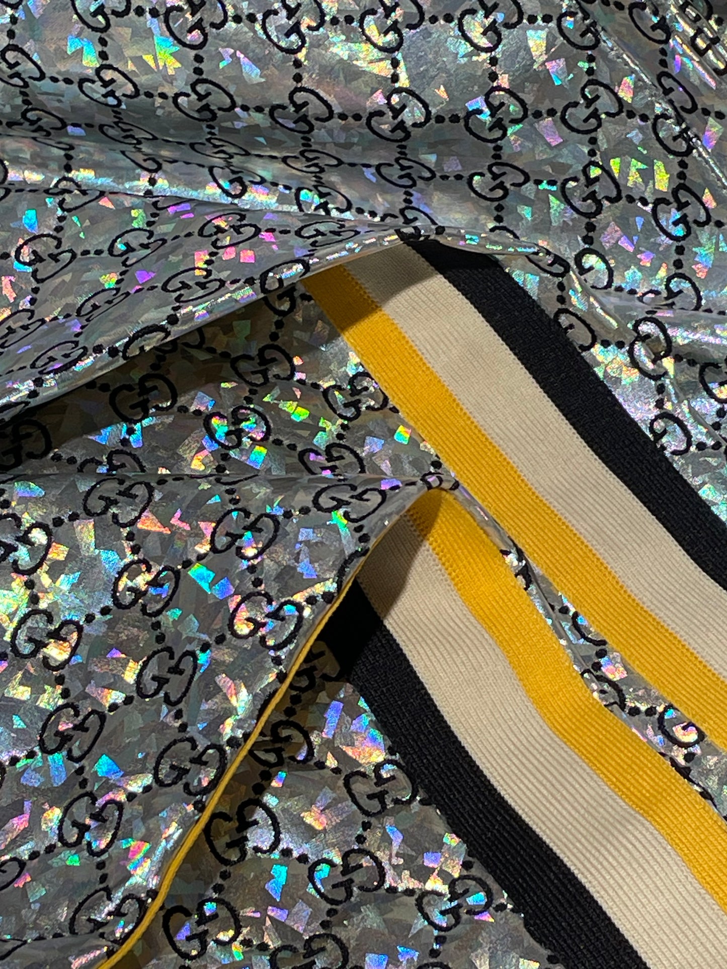 Gucci - Silver monogram pants with iridescent finish - S/M