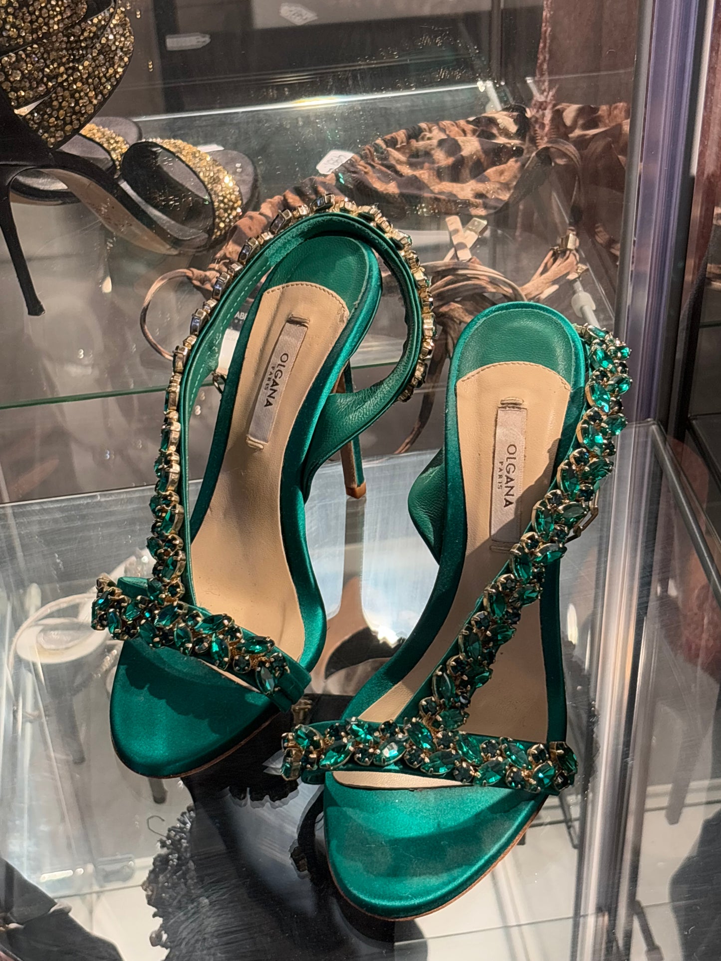 Olgana Paris - Heels - Satin & Crystals - 38 - Medinas Wardrobe