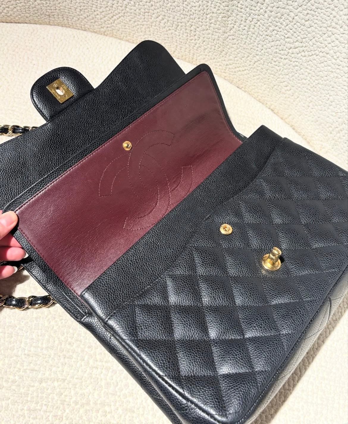Chanel Classic Caviar Flap Bag Jumbo/large