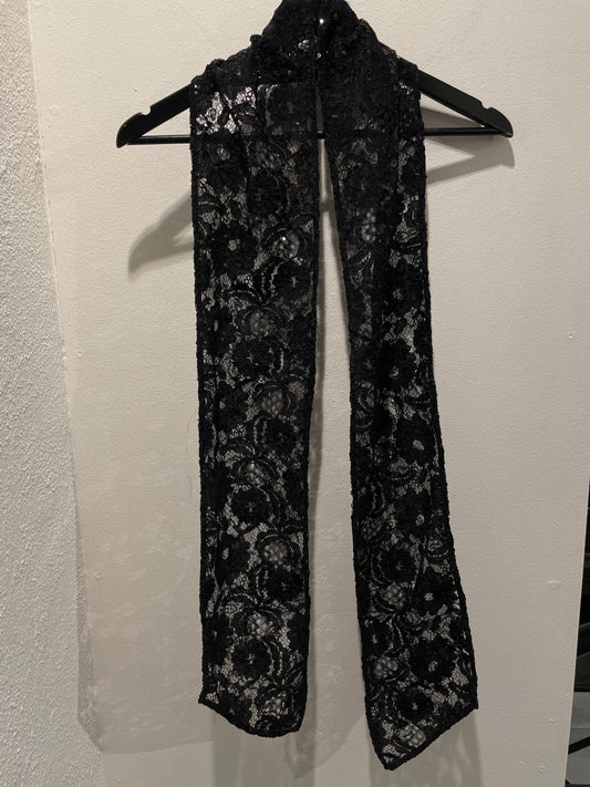 Stella Nova - Lace scarf w. sequins - Black - Medinas Wardrobe