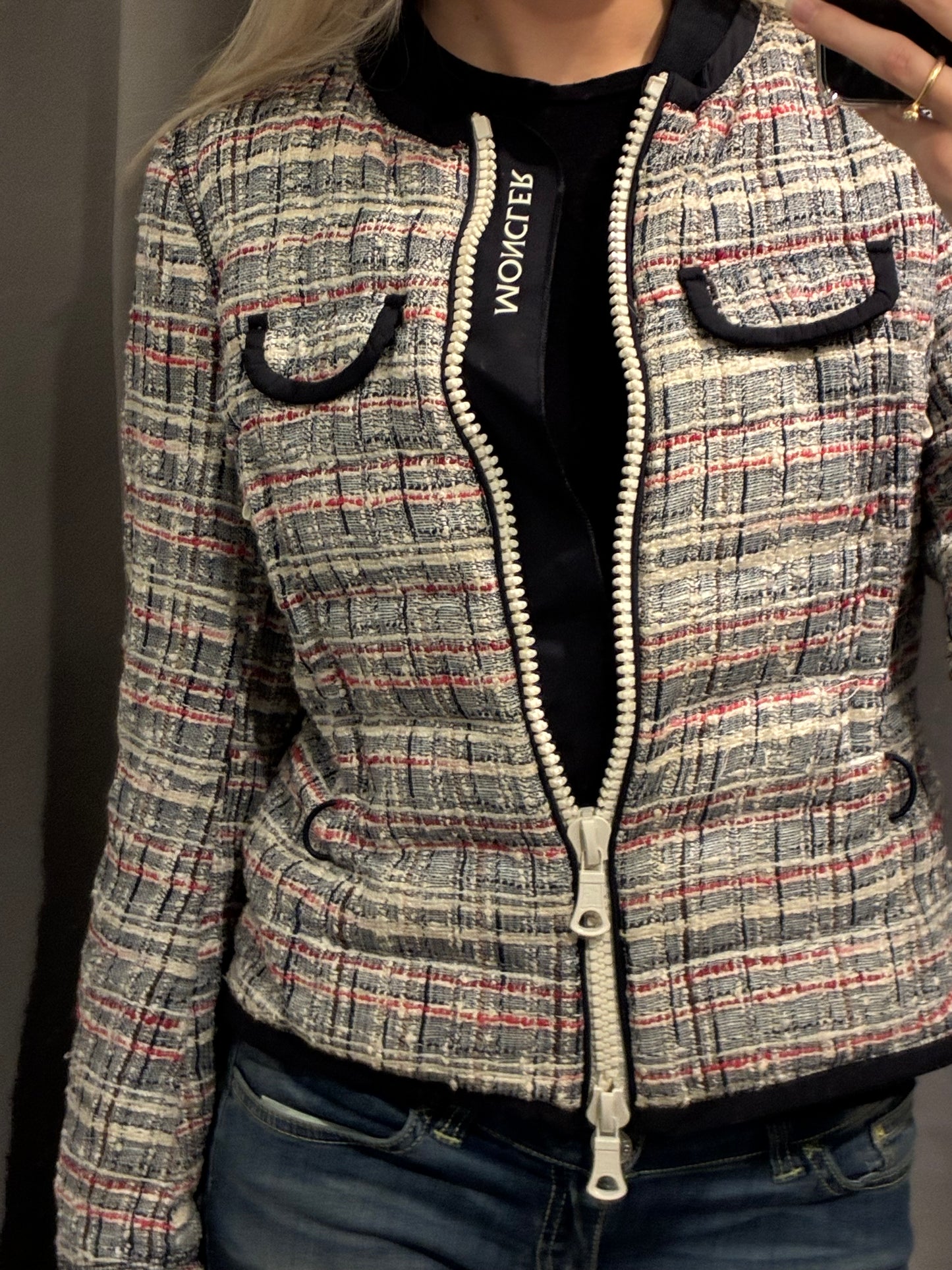 Moncler Jacket - Tweed with Logo - S/M