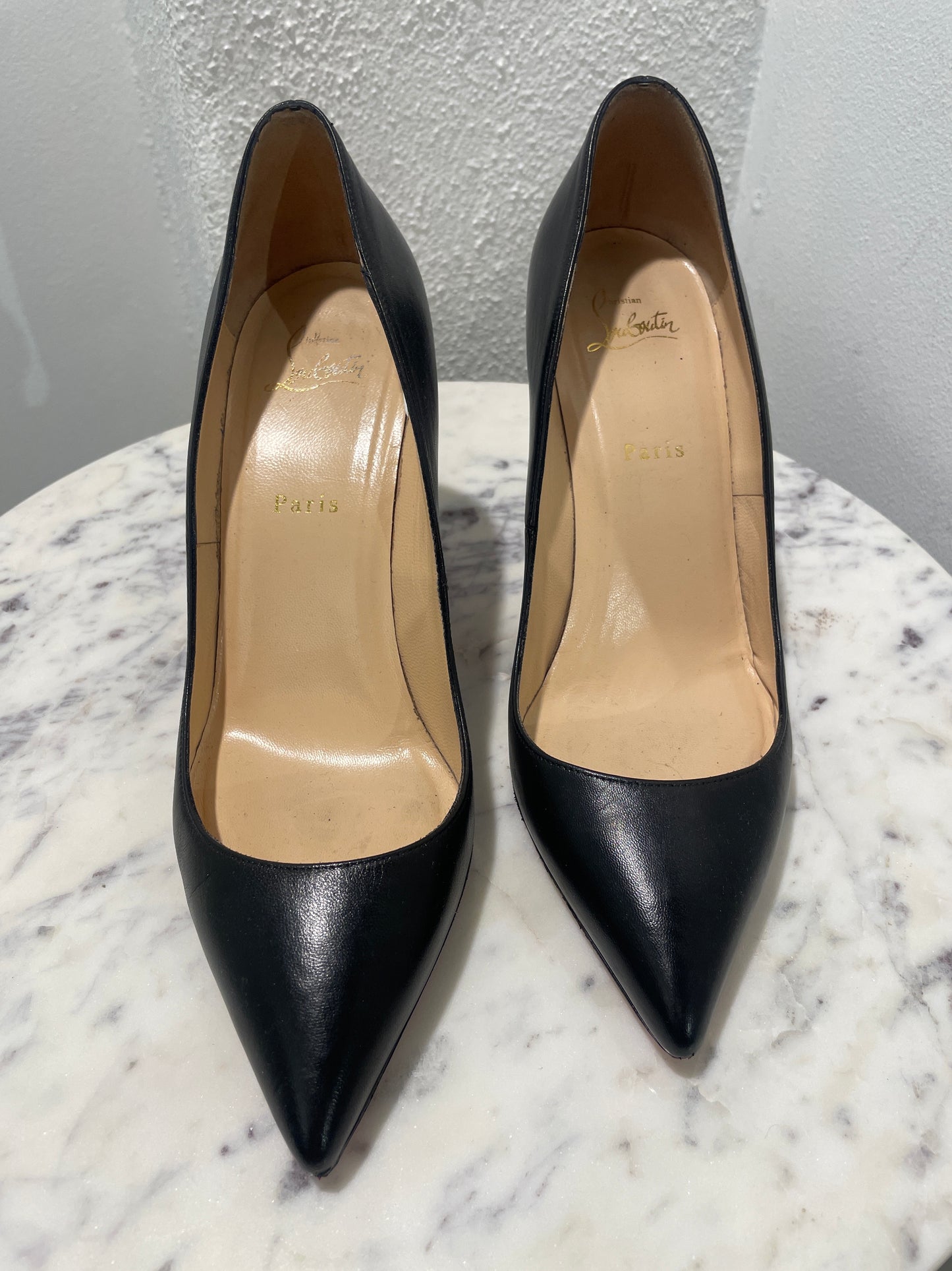 Christian Louboutin Pigalle 85 Black Leather Pumps  – 41