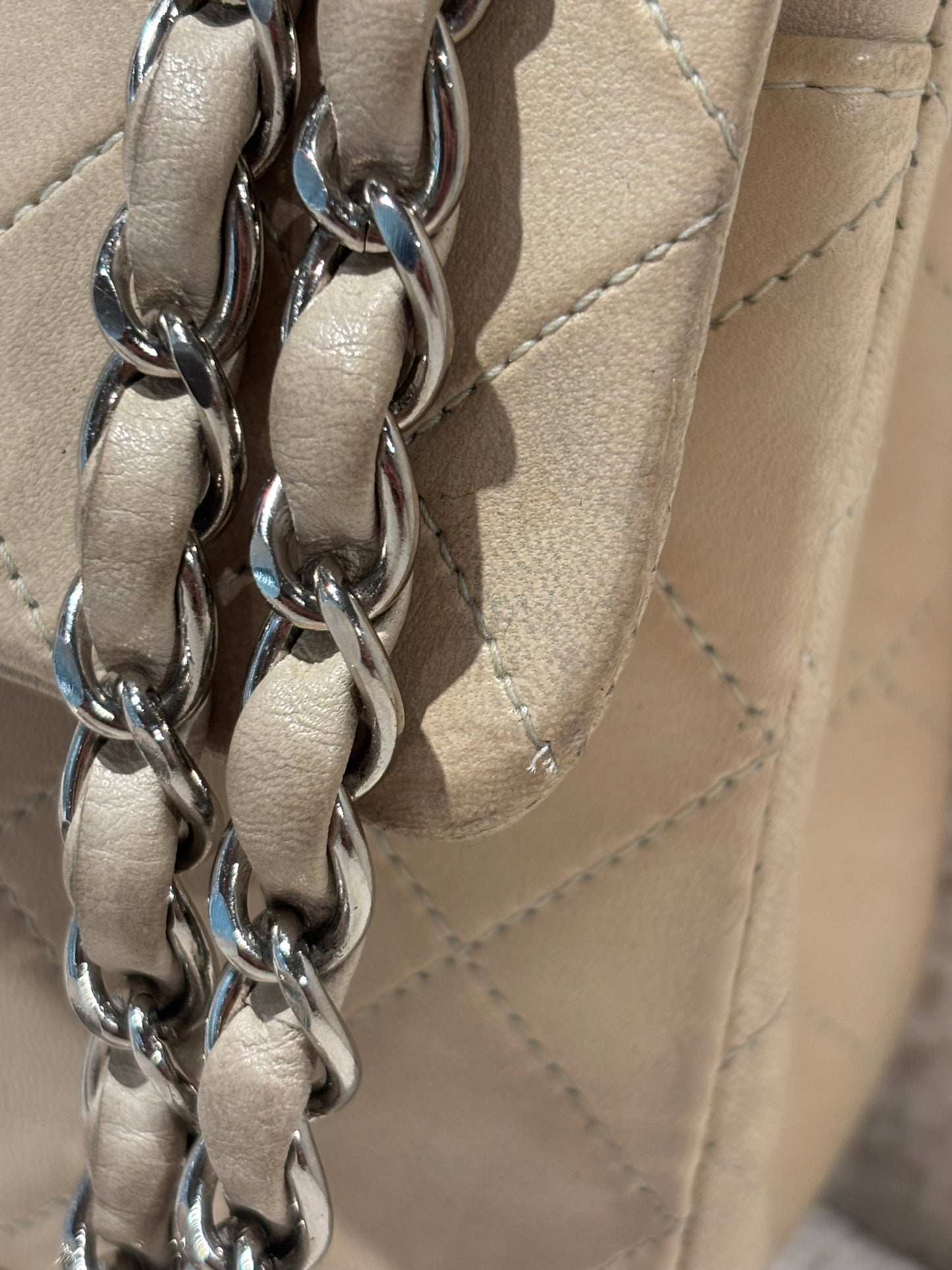 Chanel Classic Flap Bag - Small – Beige Lambskin & Silver Hardware