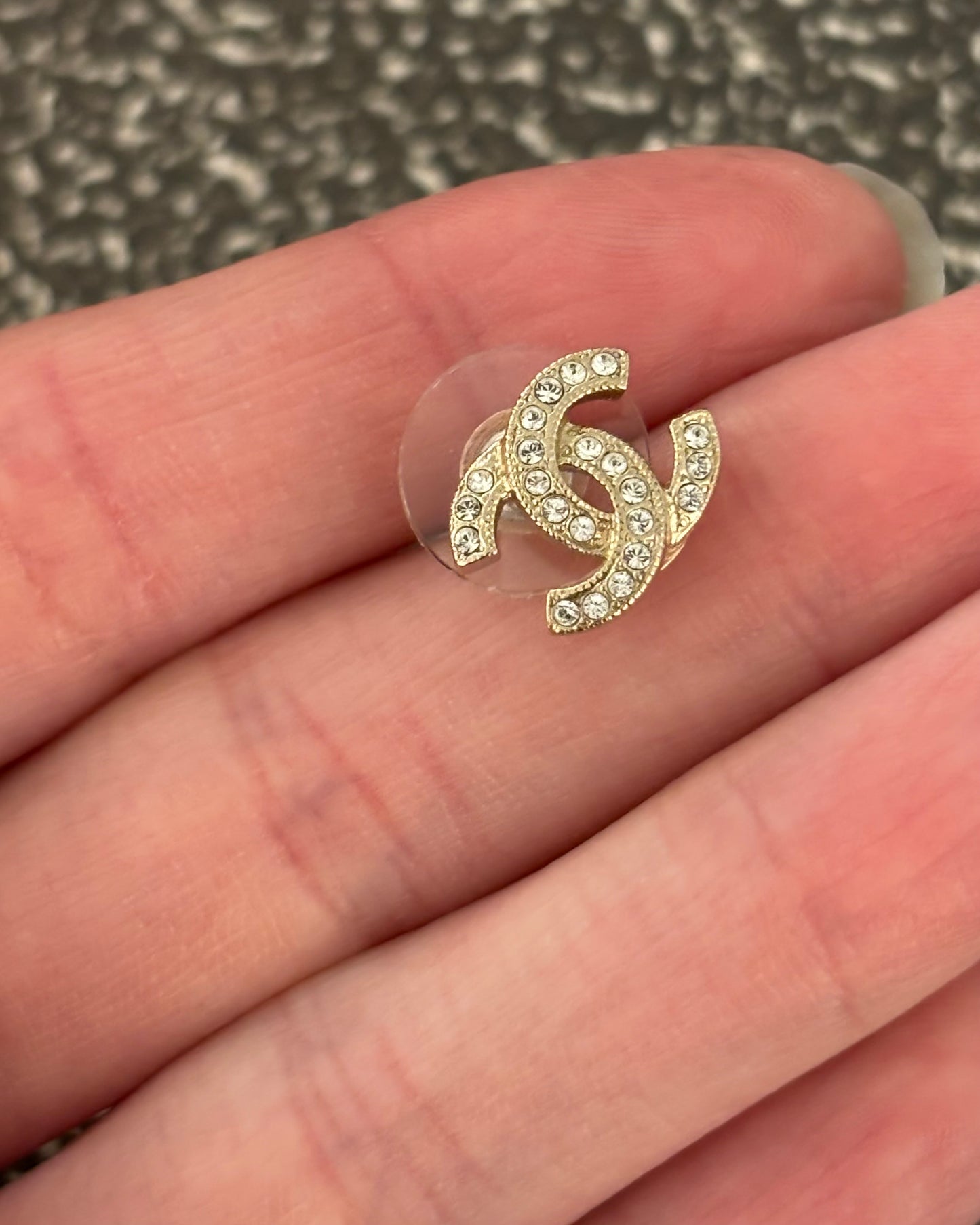 Chanel CC Earrings – Gold-Tone Metal with Stones