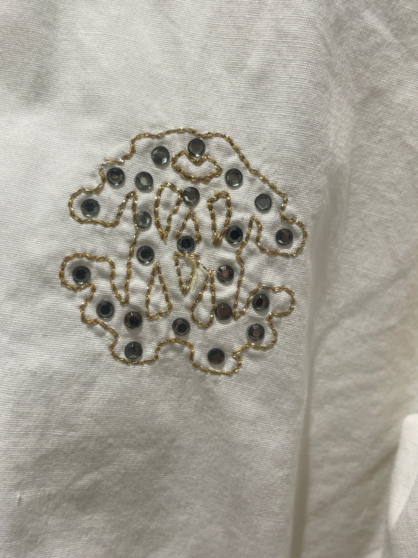 Roberto Cavalli shirt – Exclusive white vintage lace-up shirt with rhinestone logo - M