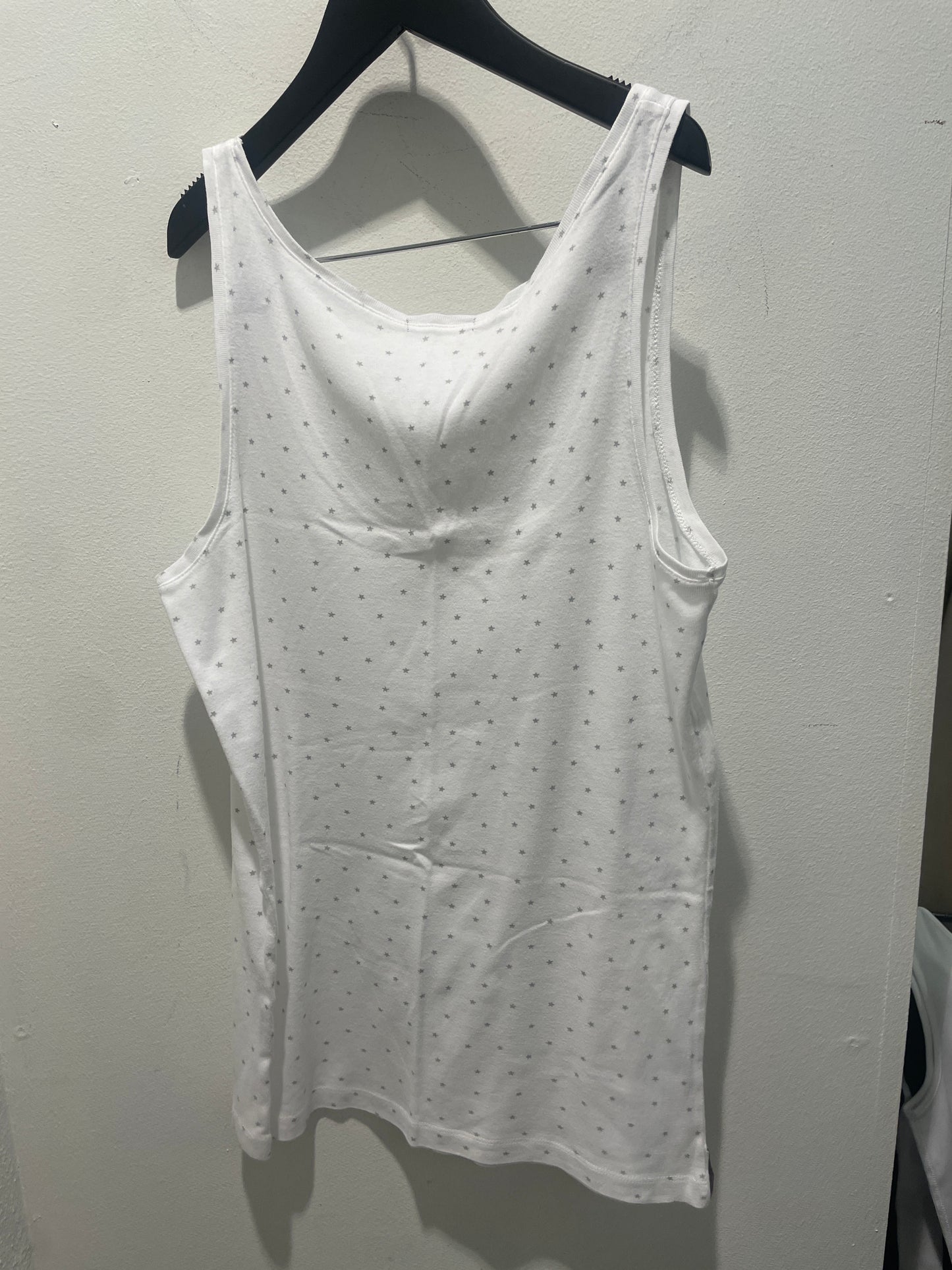 Stella Nova Vintage White Tank Top with tiny Grey Dots - S
