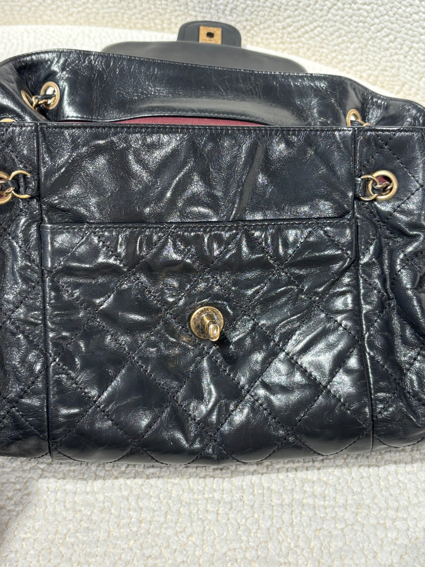 Chanel Stingray Bindi CC Accordion Tote – Black Calfskin & Gold Hardware