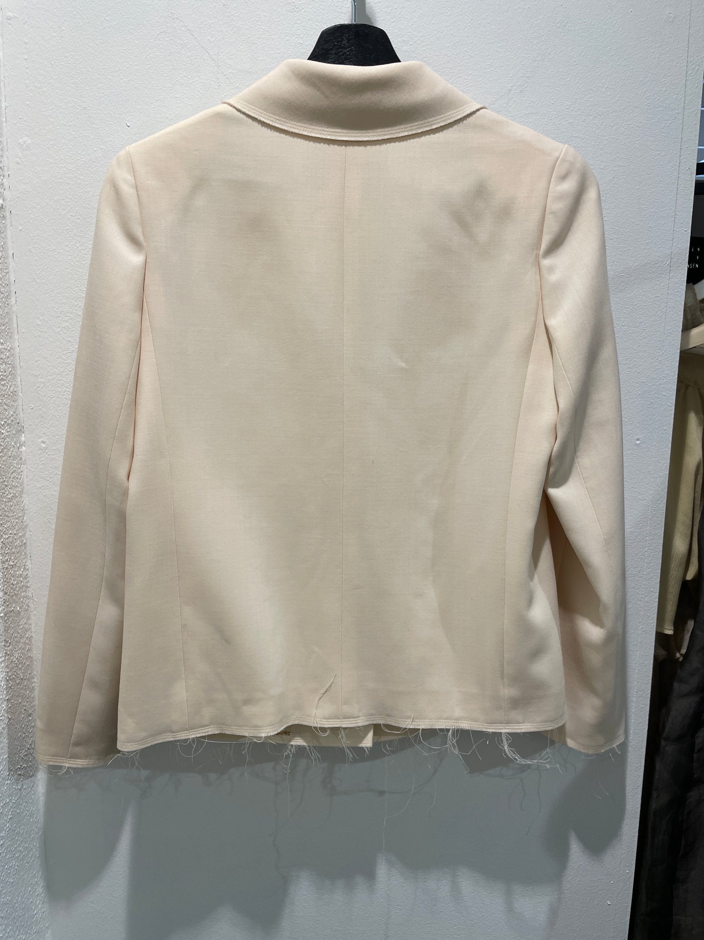 Chanel Jacket – Wool & Frayed Edges in Ecru - EU 36