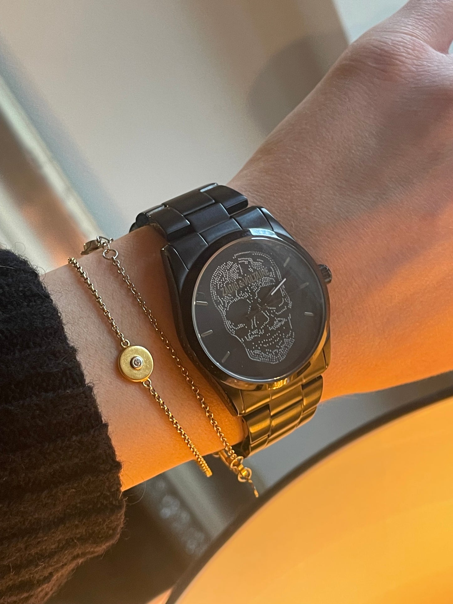 Zadig & Voltaire ur, mat sort med “Skull”