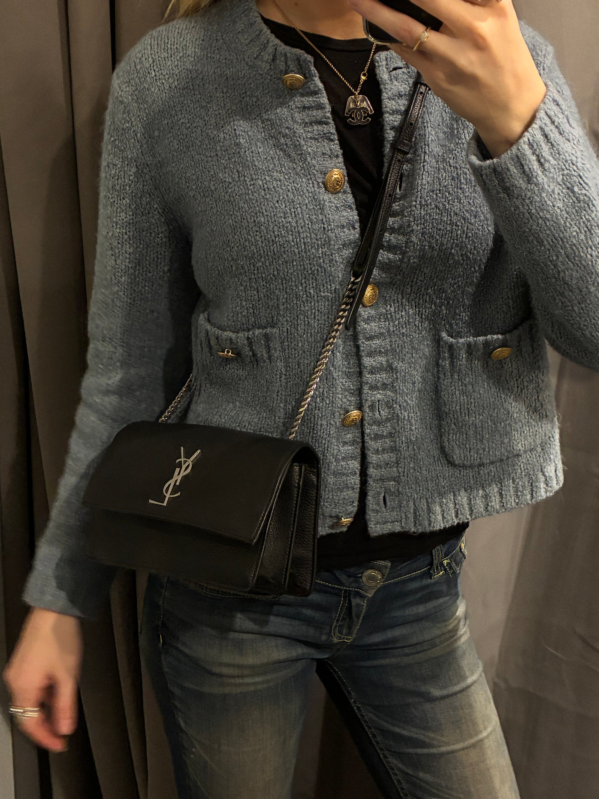 Saint Laurent - Sunset Bag - Black with Silver Hardware