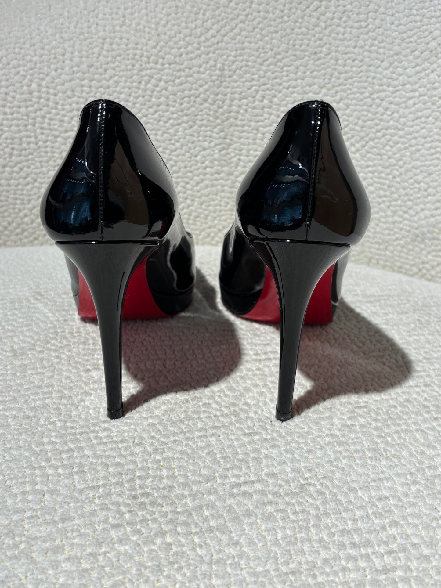 Christian Louboutin Heels – Black Patent Leather with Red Soles - EU 38
