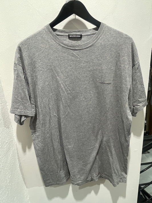Balenciaga - Logo Tee - Grey Melange - Medinas Wardrobe - M
