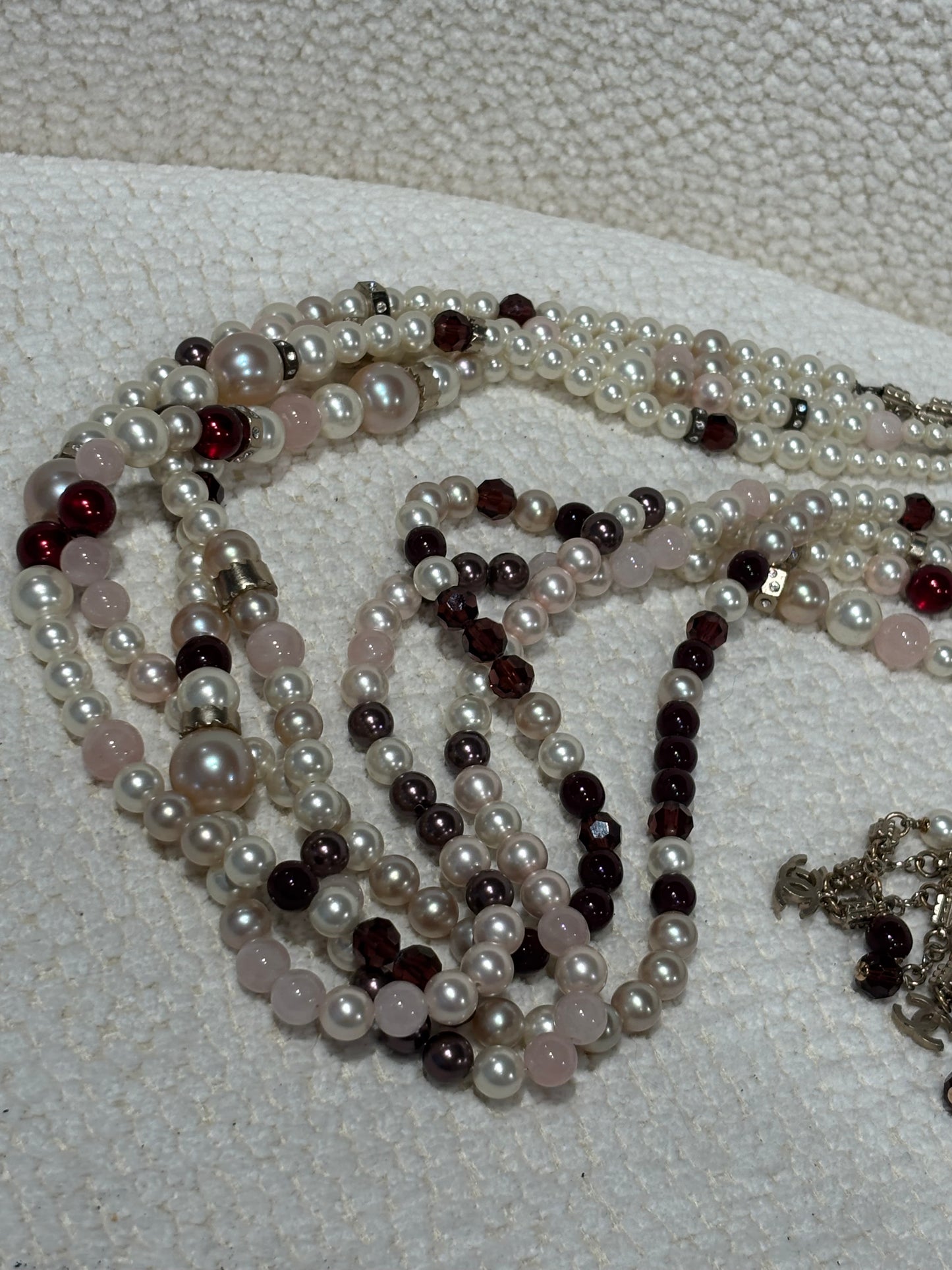 Chanel Pearl Statement Necklace/Belt – Multicolour with CC Logo